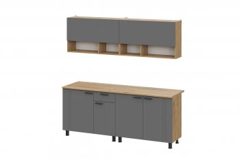 Кухонный гарнитур Монако 2000 мм графит (СВ) в Арамиле - aramil.mebel-e96.ru