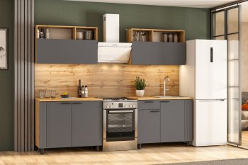 Кухонный гарнитур Монако 2000 мм графит (СВ) в Арамиле - aramil.mebel-e96.ru