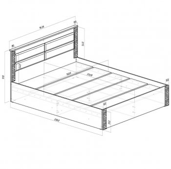 Кровать двуспальная Монако КР-16 кашемир (БТС) в Арамиле - aramil.mebel-e96.ru