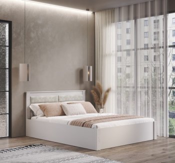 Кровать двуспальная Монако КР-16 кашемир (БТС) в Арамиле - aramil.mebel-e96.ru