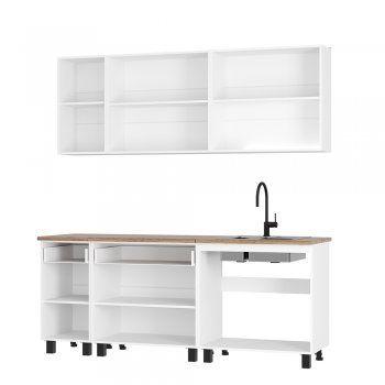 Кухонный гарнитур Монтана 2000 мм белый/графит (БТС) в Арамиле - aramil.mebel-e96.ru