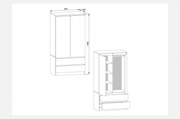 Шкаф 900 мм с антресолью Мори графит (ДСВ) в Арамиле - aramil.mebel-e96.ru