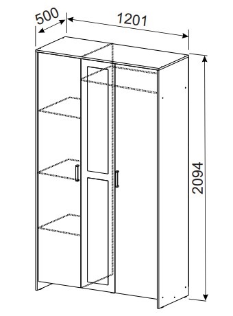 Шкаф распашной 1200 мм Дольче (СВ) в Арамиле - aramil.mebel-e96.ru