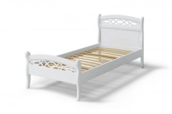 Кровать Натали массив береза + МДФ, белый (МЛК) в Арамиле - aramil.mebel-e96.ru