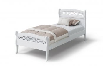 Кровать Натали массив береза + МДФ, белый (МЛК) в Арамиле - aramil.mebel-e96.ru