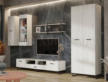 Стенка Нэнси Лофт крафт белый (Миф) в Арамиле - aramil.mebel-e96.ru