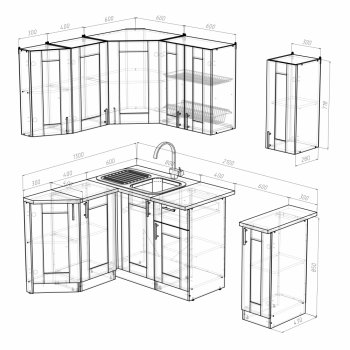 Кухонный гарнитур Ника литл 1500х1300 мм (Герда) в Арамиле - aramil.mebel-e96.ru