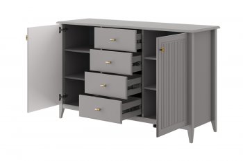 Комод 4 ящика 2 двери Никеа антрацит (БМ) в Арамиле - aramil.mebel-e96.ru