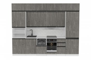 Кухонный гарнитур Ноктюрн люкс 3000 мм (Герда) в Арамиле - aramil.mebel-e96.ru