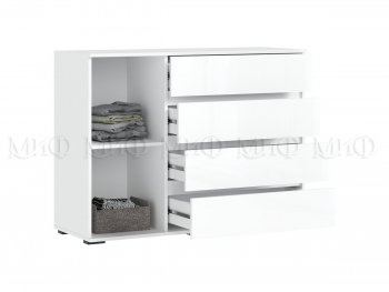 Комод 1 дверь 4 ящика (1200) Норд,  белый (Миф) в Арамиле - aramil.mebel-e96.ru