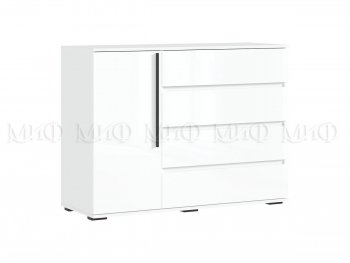 Комод 1 дверь 4 ящика (1200) Норд,  белый (Миф) в Арамиле - aramil.mebel-e96.ru