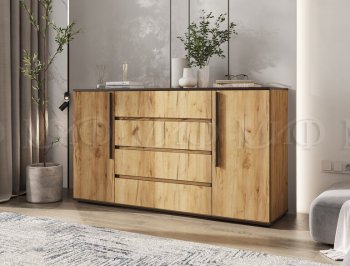 Комод 2 двери 4 ящика (1600) Норд, крафт (Миф) в Арамиле - aramil.mebel-e96.ru