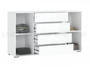 Комод 2 двери 4 ящика (1600) Норд, белый (Миф) в Арамиле - aramil.mebel-e96.ru