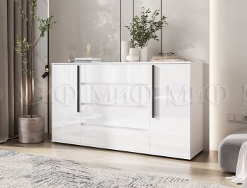 Комод 2 двери 4 ящика (1600) Норд, белый (Миф) в Арамиле - aramil.mebel-e96.ru