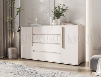 Комод 2 двери 4 ящика (1600) Норд, кашемир (Миф) в Арамиле - aramil.mebel-e96.ru