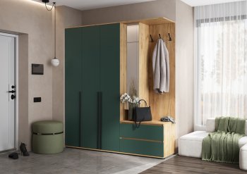 Прихожая Норд+Шкаф 1200, крафт/изумруд (Миф) в Арамиле - aramil.mebel-e96.ru