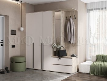 Прихожая Норд модульная крафт серый/кашемир (Миф) в Арамиле - aramil.mebel-e96.ru
