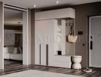 Прихожая Норд модульная крафт серый/кашемир (Миф) в Арамиле - aramil.mebel-e96.ru