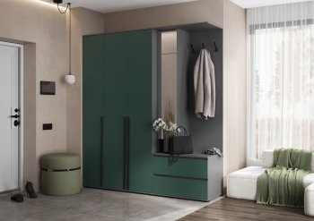 Прихожая Норд+Шкаф 1200, графит/изумруд (Миф) в Арамиле - aramil.mebel-e96.ru