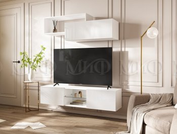 Стенка Норд-1 белый глянец (Миф) в Арамиле - aramil.mebel-e96.ru
