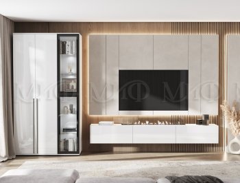 Стенка Норд белый глянец (Миф) в Арамиле - aramil.mebel-e96.ru