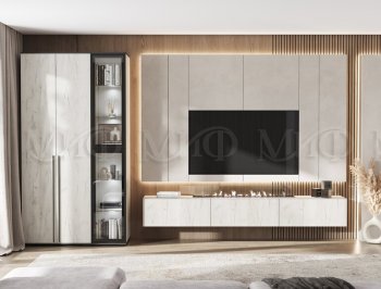 Стенка Норд крафт белый (Миф) в Арамиле - aramil.mebel-e96.ru