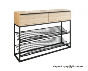 Обувница Крафт 2 (Черный муар/Дуб сонома) в Арамиле - aramil.mebel-e96.ru