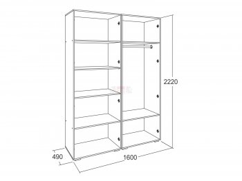 Шкаф 1600 мм Ольга-17 в Арамиле - aramil.mebel-e96.ru