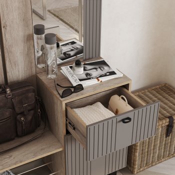 Прихожая Олива муссон софт, модульная (БТС) в Арамиле - aramil.mebel-e96.ru