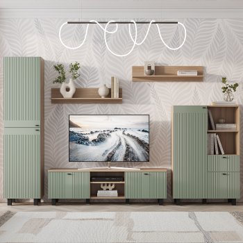 Тумба под ТВ Олива ТБ-09 эвкалипт софт (БТС) в Арамиле - aramil.mebel-e96.ru