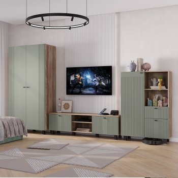 Шкаф 900 мм Олива ШК-16 эвкалипт софт (БТС) в Арамиле - aramil.mebel-e96.ru