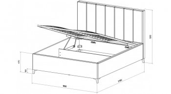 Кровать с ПМ Оливия Бежевый (Лин) в Арамиле - aramil.mebel-e96.ru