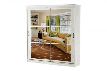 Шкаф-купе 1800 мм Орион крафт белый(Памир) в Арамиле - aramil.mebel-e96.ru