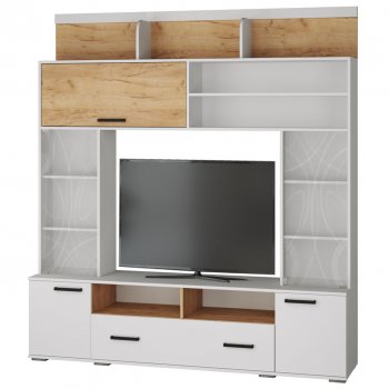Мини-стенка ОГЦС-2 Оскар-18 белый/крафт (Текс) в Арамиле - aramil.mebel-e96.ru