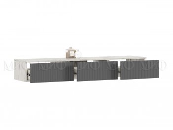 Стенка Оскар комп.2 крафт белый/графит (Миф) в Арамиле - aramil.mebel-e96.ru