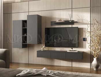 Стенка Оскар комп.2 графит (Миф) в Арамиле - aramil.mebel-e96.ru