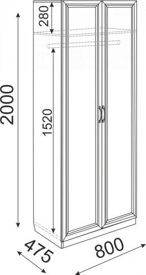 Шкаф Остин 800 мм №2 (Риннер) в Арамиле - aramil.mebel-e96.ru