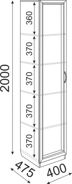 Пенал Остин М03 полки 400 (Риннер) в Арамиле - aramil.mebel-e96.ru