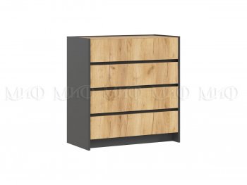 Комод 4ящ. Остин крафт/графит (Миф) в Арамиле - aramil.mebel-e96.ru