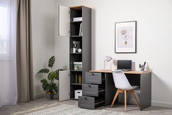 Стеллаж 16.427 Остин графит(Моби) в Арамиле - aramil.mebel-e96.ru