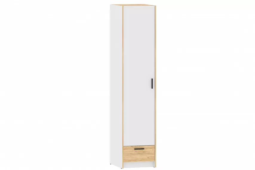 Шкаф 500 мм для одежды Оттавия НМ 011.20 белый (Silva) в Арамиле - aramil.mebel-e96.ru