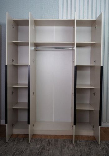 Шкаф 1600 мм Пальма с антресолью, Сатин (ДСВ) в Арамиле - aramil.mebel-e96.ru