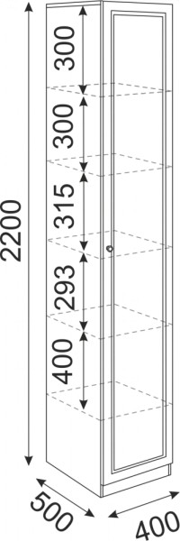 Пенал Беатрис 400 (модуль 4) (Риннер) в Арамиле - aramil.mebel-e96.ru