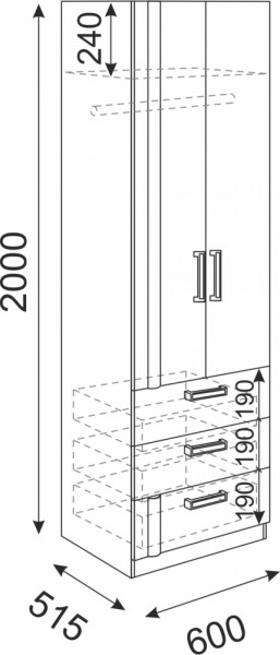 Шкаф с ящиками Волкер М4 (Риннер) в Арамиле - aramil.mebel-e96.ru