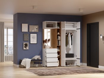 Прихожая Прага модульная, белый (Handis) в Арамиле - aramil.mebel-e96.ru