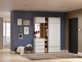 Прихожая Прага модульная, белый (Handis) в Арамиле - aramil.mebel-e96.ru