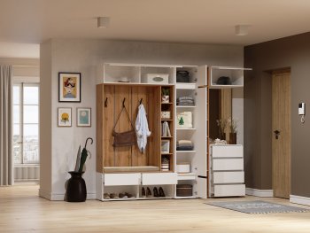 Прихожая Прага модульная, белый (Handis) в Арамиле - aramil.mebel-e96.ru
