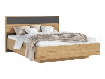 Кровать парящая Роджина с подсветкой, крафт/графит (Миф) в Арамиле - aramil.mebel-e96.ru