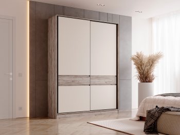Шкаф-купе 1800 мм Роджина крафт серый/кашемир (Миф) в Арамиле - aramil.mebel-e96.ru