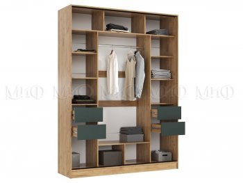 Шкаф-купе 1800 мм Роджина крафт/изумрудный (Миф) в Арамиле - aramil.mebel-e96.ru